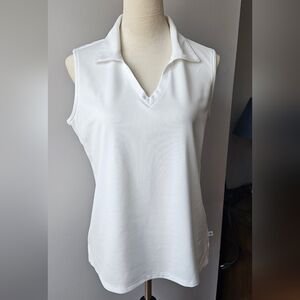 Lady Hagen Essentials Sleeveless, V-neck  Collar Golf Shirt. Size Large